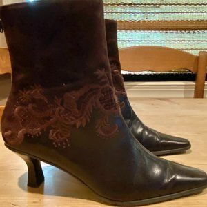 Elegance Defined: Vaneli Brown Timoro Calf Boots with Kitten Heel - Size 9N